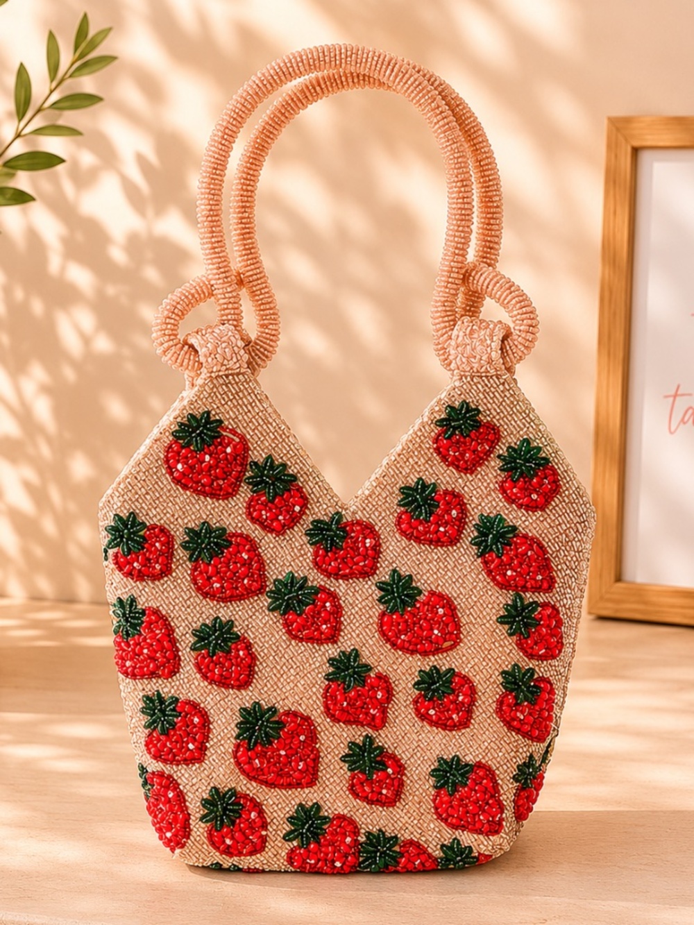 NWT Viral Strawberry beaded bag/purse